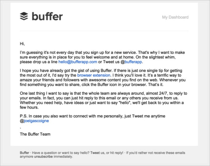 buffer email marketing