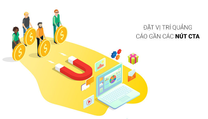 đặt vị trí quảng cáo gần các nút CTA