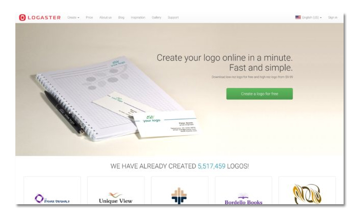 phần mềm làm và tạo logo online logaster