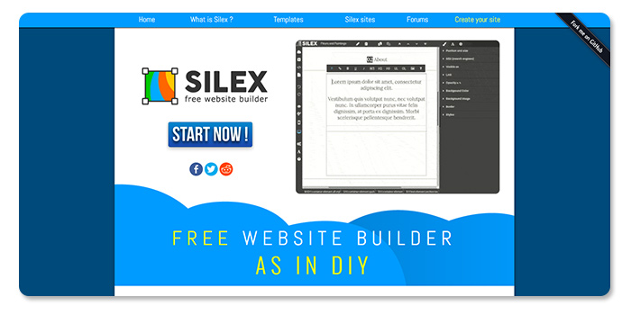 phần mềm làm và tạo website Silex