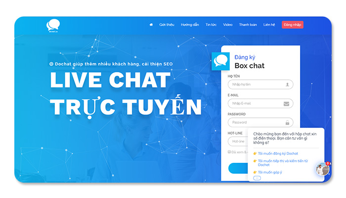 phần mềm ứng dụng live chat Dochat