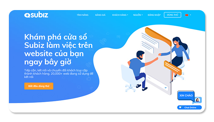 phần mềm ứng dụng live chat Subiz