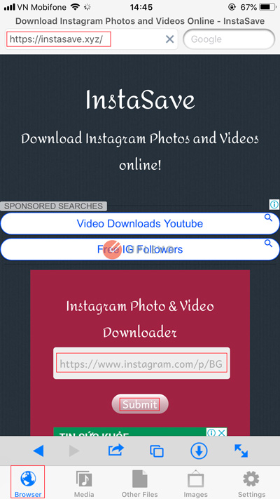 tải video hình ảnh instagram trên điện thoại