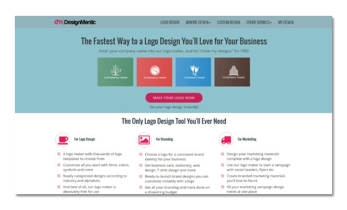 thiết kế logo online miễn phí với designmantic