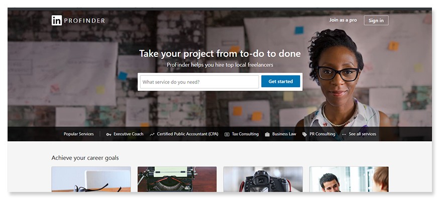 freelancer website linkedin profinder