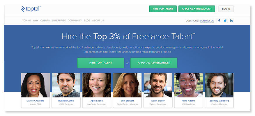 freelancer website Toptal