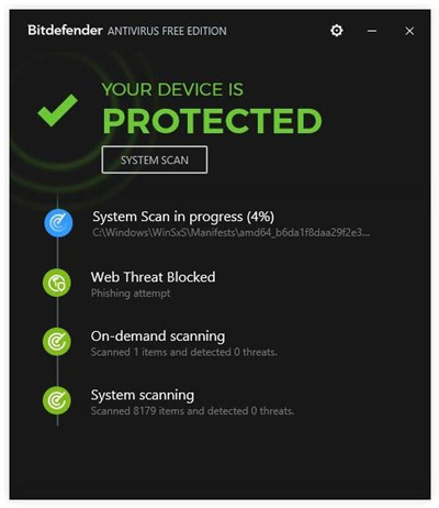 phần mềm diệt virus Bitdefender Antivirus Free