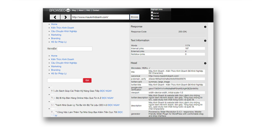 công cụ SEO Browse SEO