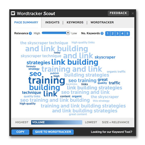 công cụ SEO Wordtracker Scout