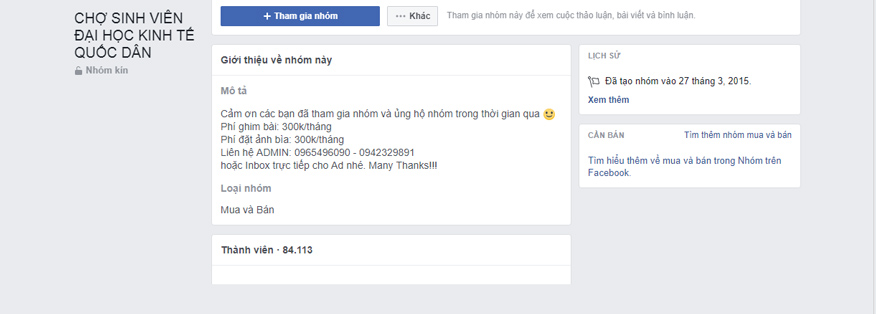 group facebook chợ sinh viên