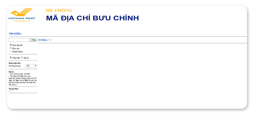 tra cứu Zip Code Vietnam Post