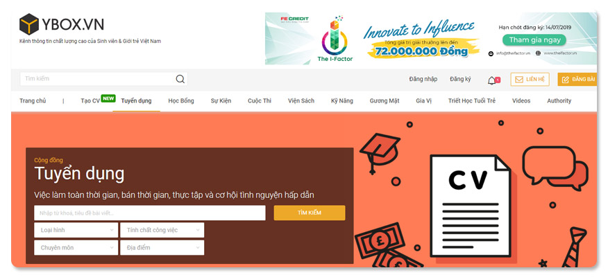 website tuyển dụng ybox