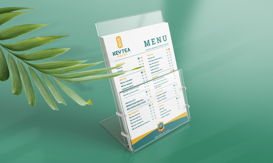 thiết kế menu quán trà sữa