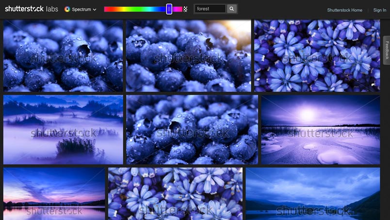 công cụ phối màu Shutterstock Lab Spectrum