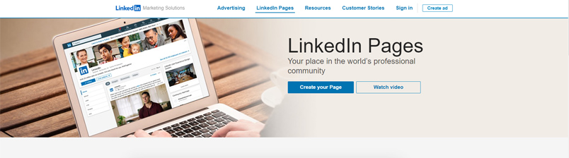 truy cập LinkedIn Pages