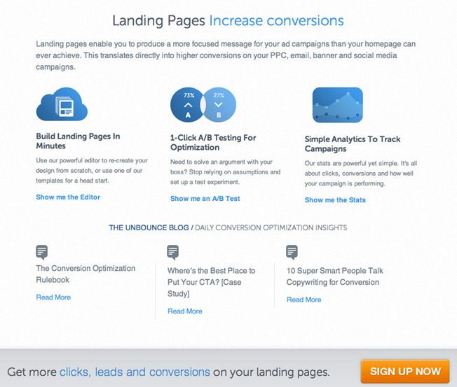 những đặc điểm nổi bật của landing page