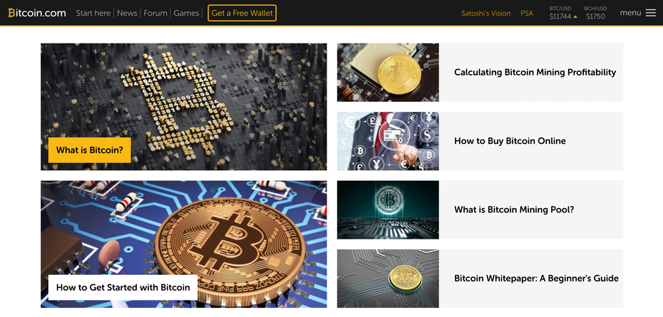 website của bitcoin